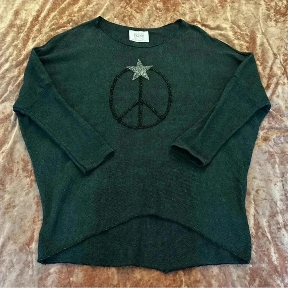Brand Bazar Steel Gray Charcoal Sparkle Sweater NWOT - Picture 1 of 5